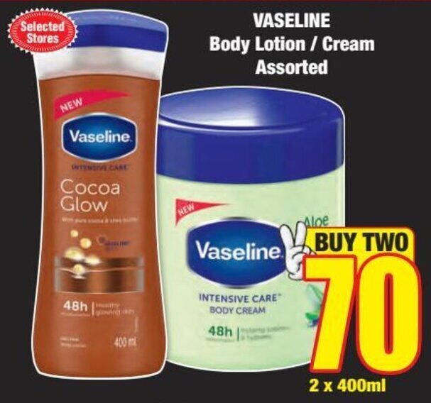 Vaseline Body Lotion / Cream Assorted offer at Boxer