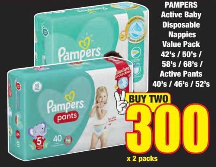 Pampers Active Baby Disposable Nappies offer at Boxer