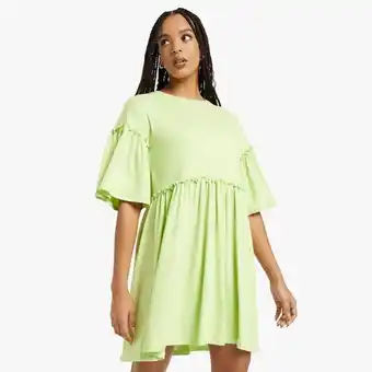 The FIX Women's lime ruffle fashion t-shirt dress offer