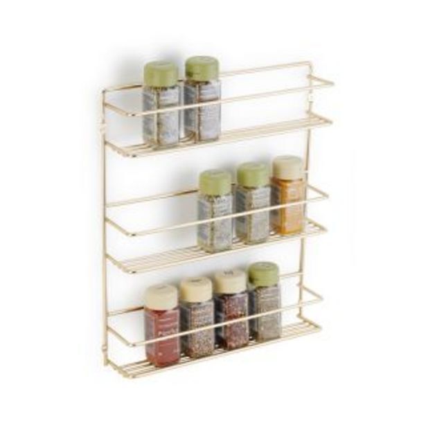 Spice rack, 3 tier, brushed gold offer at Gelmar