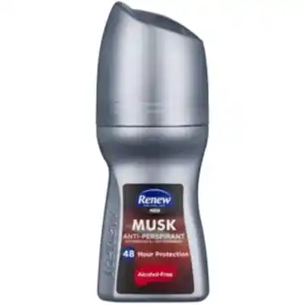 Shoprite Renew men musk anti-perspirant roll on 50ml offer