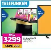 Game Telefunken 39" smart hd led tledds tv offer