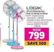 Game Logik 40cm pedestal fan (pink or white or blue)-each offer
