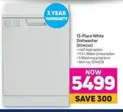 Game Defy 13 place white dishwasher ddw240 offer