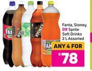Game Fanta, stoney or sprite soft drinks assorted-for any 4 x 2l offer