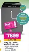 Game Hisense 16kg top loader washing machine offer