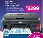 Game Canon pixma 3 in 1 ink printer g2420/g2411 offer