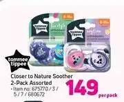 Game Tommee tippee closer to nature soother 2 pack assorted-per pack offer