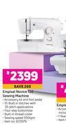 Game Empisal novice 150 sewing machine offer