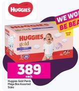 Game Huggies gold pants mega box assorted sizes-each offer