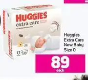 Game Huggies extra care new baby size 0-each offer