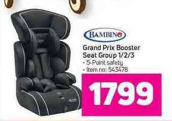 Game Bambino grand prix booster seat group 1/2/3 offer