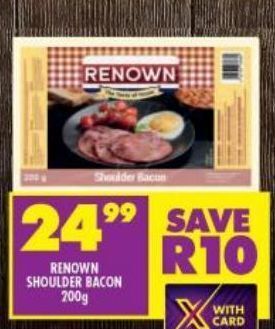 Shoprite Renown shoulder bacon offer
