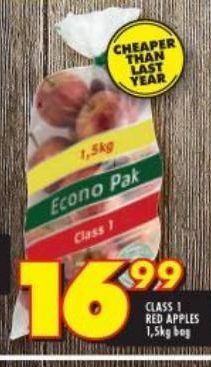 Shoprite Class 1 red apples offer