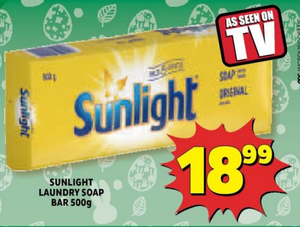 Sunlight Laundry Soap Bar 500g offer at Usave