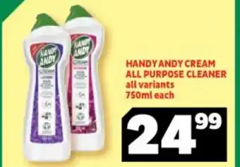 Usave Handy Andy Cream All Purpose Cleaner 750ml each offer