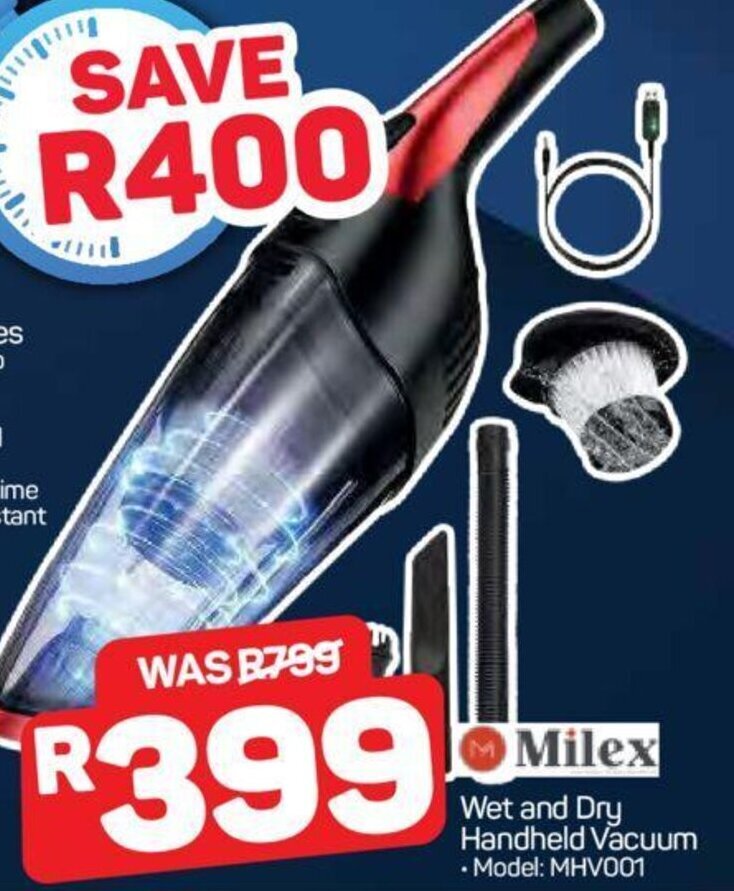 Milex Wet and Dry Handheld Vacuum offer at Pick n Pay