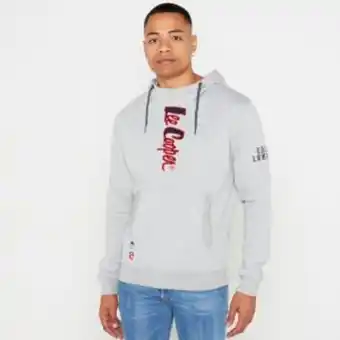Zando Lee cooper sweatshirt with logo graphic applique grey melange offer