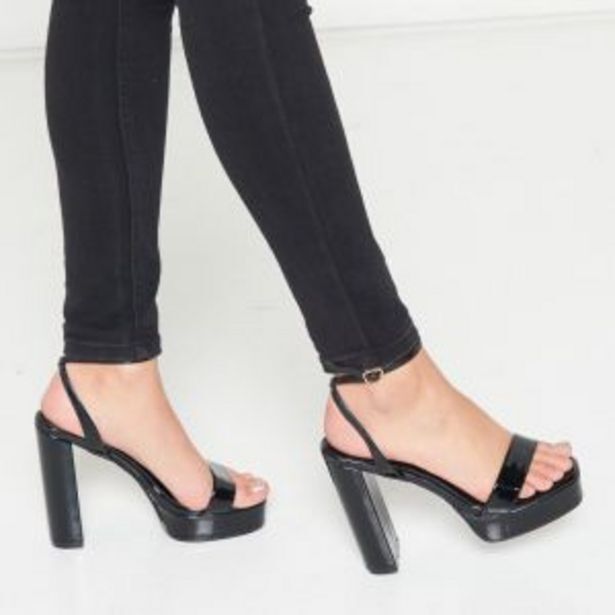 Utopia square toe platform block heels black offer at Zando