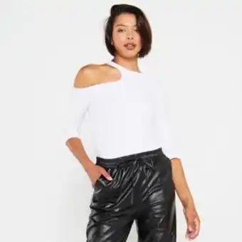 Utopia knit top with cut out detail white