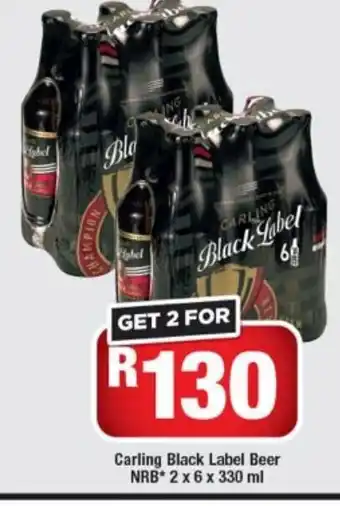 OK Liquor Carling Black Label Beer NRB* 2x6x330ml offer
