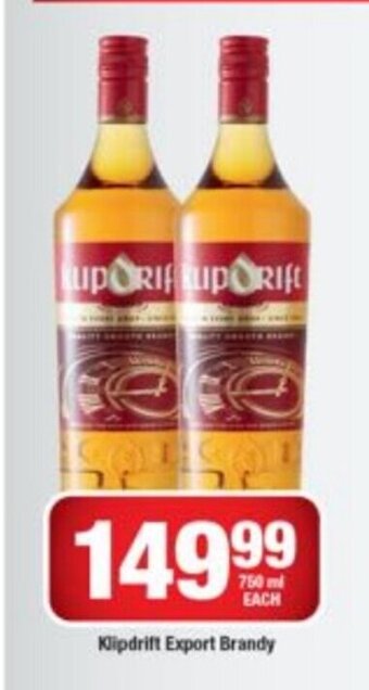 OK Liquor Klipdrift Export Brandy offer