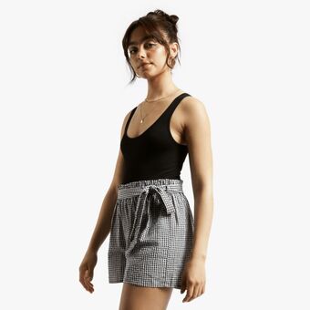 The FIX Women's black and white paperbag short with belt offer
