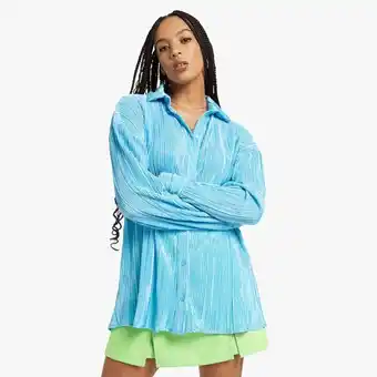 The FIX Women's blue soft plisse shirt offer