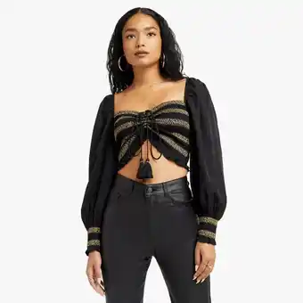 The FIX Women's black smocked woven top offer