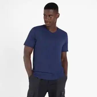 Markham Mkm navy raw edge cross over v-neck t-shirt offer