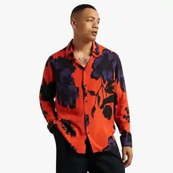 Markham Mkm red smart printed viscose shirt offer