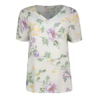 V-neck printed shell top