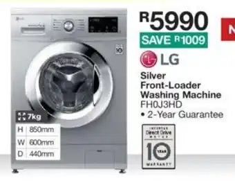 House & Home LG Silver Front-Loader Washing Machine offer