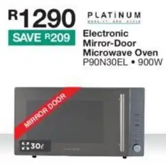 Platinum Electronic Mirror-Door Microwave Oven