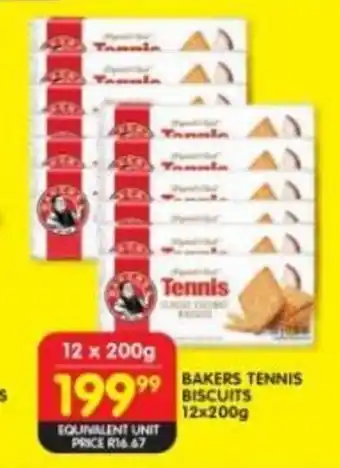 Shoprite Bakers Tennis Biscuits 12x200g offer