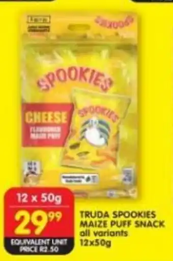 Shoprite Truda Spookies Maize Puff Snack 12x50g offer