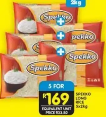 Shoprite Spekko Long Rice 5x2kg offer