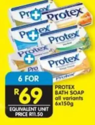 Shoprite Protex Bath Soap 6x150g offer