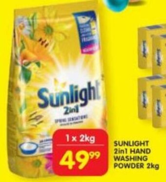 Shoprite Sunlight 2in1 Hand Washing Powder 2kg offer