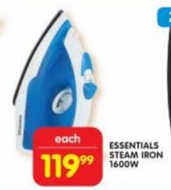 Shoprite Essentials Steam Iron 1600W offer