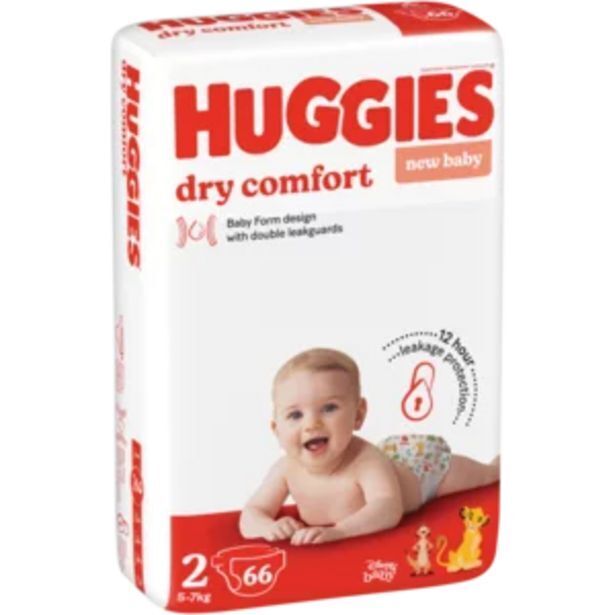 Huggies dry comfort size 2 diapers 66 pack offer at Shoprite