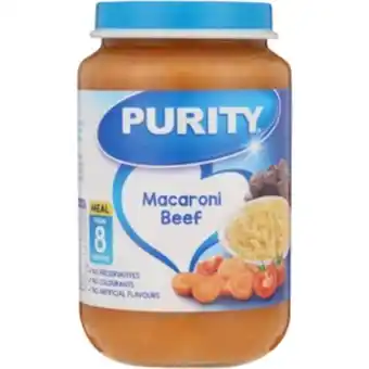 Shoprite Purity macaroni beef baby food jar 200ml offer