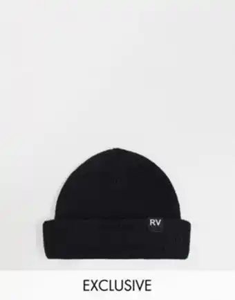 Reclaimed vintage inspired unisex fisherman beanie in black - black