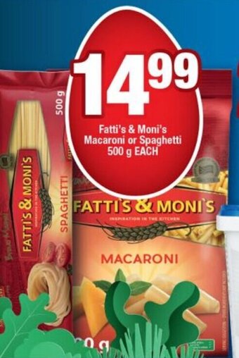 Fatti's & Moni's Macaroni or Spaghetti 500g each