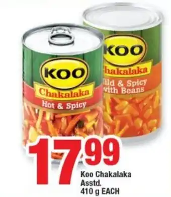 OK Foods Koo Chakalaka Asstd. 410g each offer