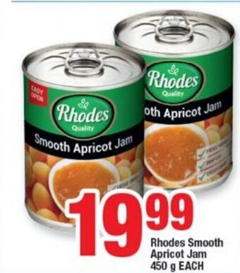 Rhodes Smooth Apricot Jam 450g each