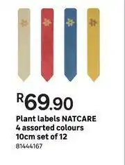 Natcare 4 Assorted Colours 10cm Set Of 12 Plant Labels