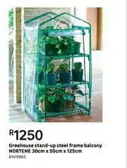 Leroy Merlin Nortene Greenhouse Stand Up Steel Frame Balcony 30cm x 50cm x 125cm offer