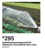 Geolia 100 Micron 7 Arcs Greenhouse Growing Tunnel Kit 1.2m x 3.5m