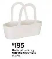Leroy Merlin Artevasi 43cm White Plastic Pot Paris Bag offer